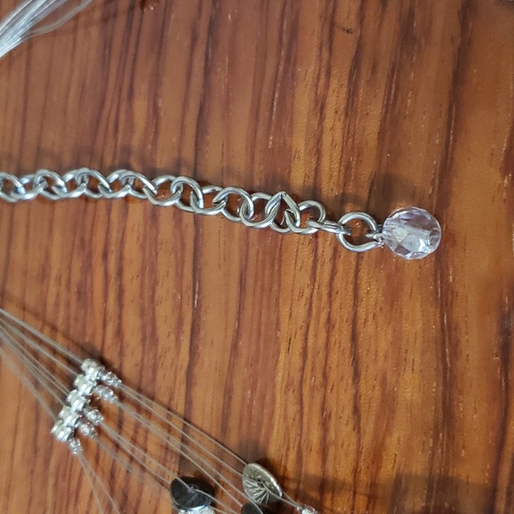 Chico's Necklace Toggle Lot Silver Tone Multi Strand Charm - Picture 9 of 11